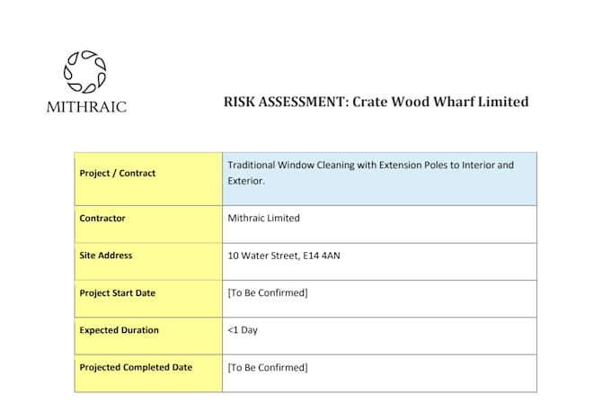 write your workplace risk assessments to UK standards